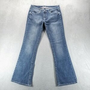 Amethyst Jeans Womens 11 Blue Bootcut Low Rise Stretch Medium Wash Embroidered